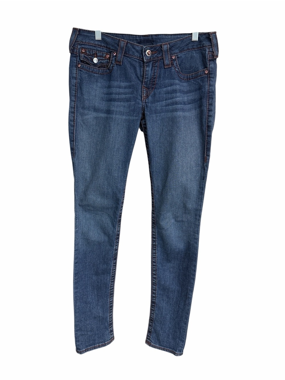 True Religion Blue Jeans with Contrast Stitching